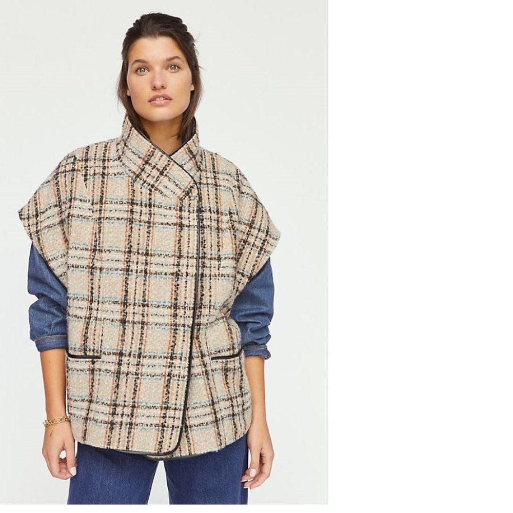 Anthropologie Plaid Capelet ONE SIZE new